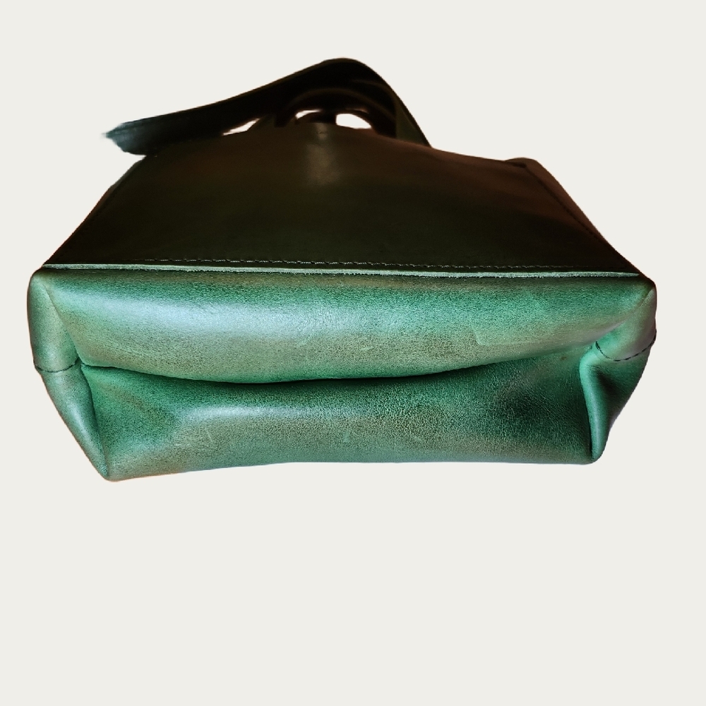 Portland Leather Cowboy Mint Mini Crossbody Tote Bag with Minimalist Design, EUC - Picture 7 of 17